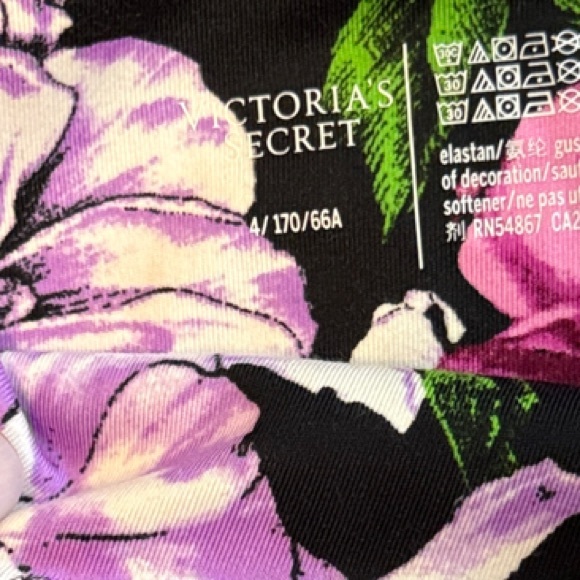 Victoria's Secret Pink and Purple Floral Leggings size 4 LIKE NEW CONDITION - Picture 2 of 5